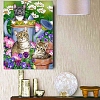 DIY Rectangle Cat Theme Diamond Painting Kits DIAM-PW0004-012-2