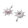 Brass Micro Pave Cubic Zirconia with Resin Pendants KK-Z103-09P-02-2