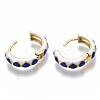 Brass Huggie Hoop Earrings EJEW-S209-05B-4