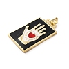 Brass Micro Pave Cubic Zirconia Pendant with Enamel KK-H458-02G-J01-2