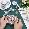 4 Rolls 4 Styles Polyester Musical Note & Piano Keys Printed Ribbon Sets OCOR-PH0004-65-3