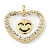Rack Plating Brass Micro Pave Clear Cubic Zirconia with Enamel Charms KK-G515-12B-2