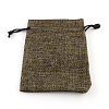 Polyester Imitation Burlap Packing Pouches Drawstring Bags X-ABAG-R005-9x12-05-1
