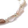 Natural Seashell Beaded Stretch Bracelets for Women BJEW-JB10932-4