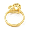Heart with Letter Rack Plating Brass Micro Pave Cubic Zirconia Adjustable Rings for Women RJEW-I105-06G-O-3