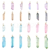 24Pcs 8 Styles Electroplated Natural Quartz Crystal Pendants PALLOY-YW00122-1