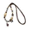 Ethnic Style Alloy & Porcelain Ceramic Beads Pendant Tassel Y Necklaces LS-NJEW-D308-03B-2