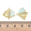 Brass Micro Pave Clear Cubic Zirconia Shell Shape Links KK-L256-32G-3