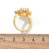 Sunflower Natural Rose Quartz Finger Rings RJEW-B113-03G-09-5