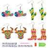 DIY Boho Cowboy Diamond Painting Earring Kits DIY-TA0006-21-8