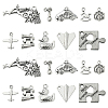 100Pcs 10 Styles Tibetan Style Alloy Pendants TIBEP-CJ0002-62-1
