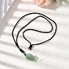 Natural Mixed Stone Fish Pendant Black Nylon Cord Necklaces NJEW-G185-01-5