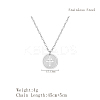 Fashionable 304 Stainless Steel Flat Round Lorraine Cross Pendant Necklaces for Women's Daily Wear FH2746-2