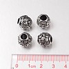 Retro Rondelle with Skull 304 Stainless Steel European Large Hole Beads OPDL-E005-17AS-2