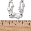 304 Stainless Steel Oval Heart Link Chain Necklaces for Women NJEW-B123-01P-5
