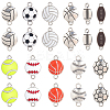 66Pcs 11 Styles Sports Theme Alloy Enamel Connector Charms ENAM-SC0006-65-1