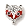 Rack Plating Brass Micro Pave Clear Cubic Zirconia with Enamel Pendant KK-P267-18P-1