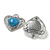 Synthetic BlueTurquoise Peach Love Heart Pendants G-G158-01F-2