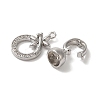 Dragonfly Brass Micro Pave Clear Cubic Zirconia Fold Over Clasps KK-A227-33P-2