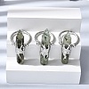 Natural Peridot & Brass Cuff Rings for Women RJEW-G374-01P-09-1