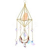 Iron & Natural Rose Quartz Hanging Suncatchers HJEW-F024-02A-1
