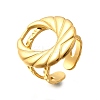 304 Stainless Steel Open Cuff Ring for Women RJEW-A053-06G-07-4