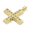 Rack Plating Brass Micro Pave Cubic Zirconia Pendants KK-K341-46G-2