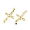 Brass Micro Pave Clear Cubic Zirconia Pendants KK-L235-01B-G-2