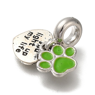 Rack Plating Alloy Enamel European Dangle Charms PALLOY-P307-02B-AS-1