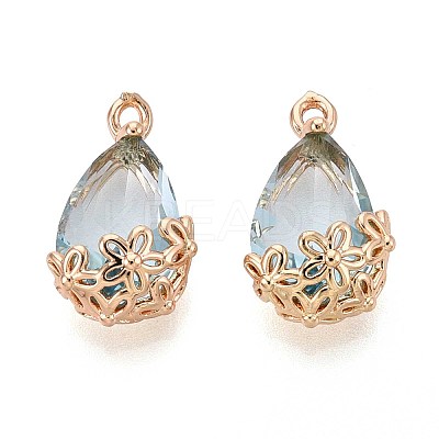 Transparent Glass Pendants GLAA-YW0001-108B-1