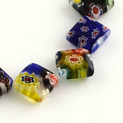 Rhombus Handmade Millefiori Glass Beads Strands LK-R004-16-1