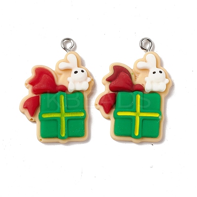 Christmas Theme Opaque Resin Pendants FIND-E025-10-1
