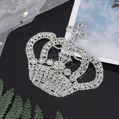 Crown Glass Rhinestone Patches DIY-WH0260-81A-1