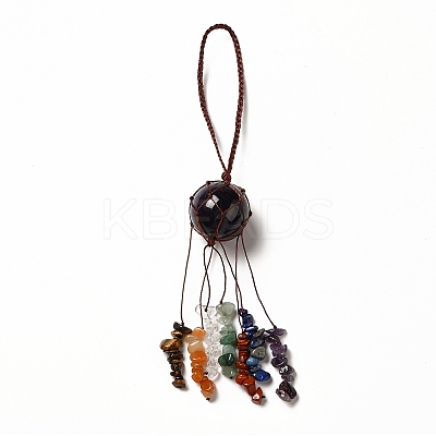 Natural Amethyst Round Pendant Decorations G-G997-A05-1