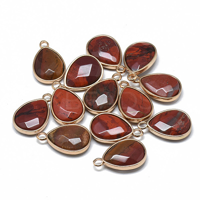 Natural Red Rainbow Jasper Pendants G-T073-03G-1