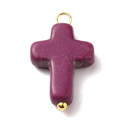 Synthetic Howlite Pendants PALLOY-JF00558-01-1