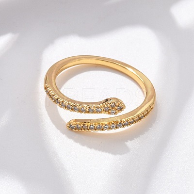 Brass Micro Pave Cubic Zirconia Finger Rings RJEW-C120-30A-G-1