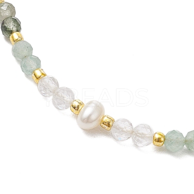Adjustable Natural Moss Agate & Green Aventurinee & Quartz Crystal Braided Bead Bracelets for Women BJEW-JB11619-03-1