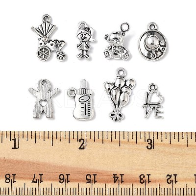 72Pcs 12 Styles Tibetan Style Alloy Pendants FIND-FP0001-24-1