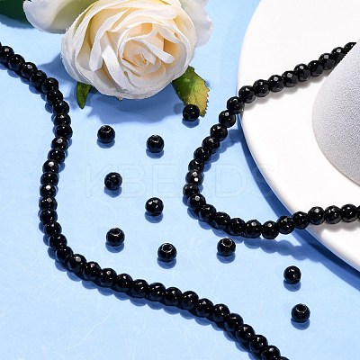 Black Stone Beads Strands X-G-I087-6mm-1