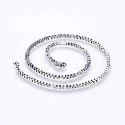 Non-Tarnish 304 Stainless Steel Box Chain Necklaces NJEW-F226-05P-05-1
