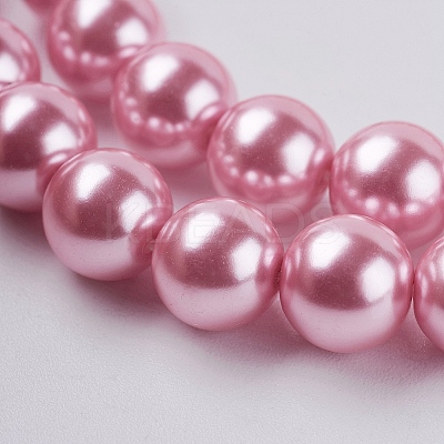 Eco-Friendly Dyed Glass Pearl Round Bead Strands X-HY-A002-8mm-RB109-1