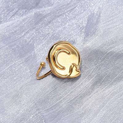 Adjustable 304 Stainless Steel Cuff Open Rings RJEW-C151-01A-G-1
