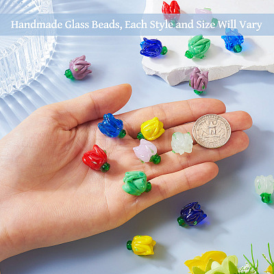 16Pcs 8 Colors Handmade Lampwork Beads LAMP-TA0001-33-1