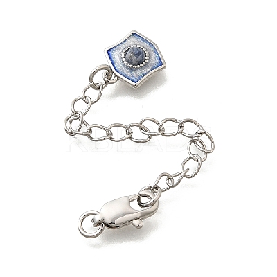 Brass Natural Lapis Lazuli Ends with Chain KK-K398-09P-1