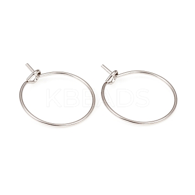 316L Surgical Stainless Steel Hoop Earring Findings STAS-G229-07P-01-1