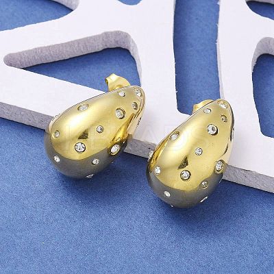 304 Stainless Steel Teardrop Stud Earrings EJEW-B108-05G-A-1
