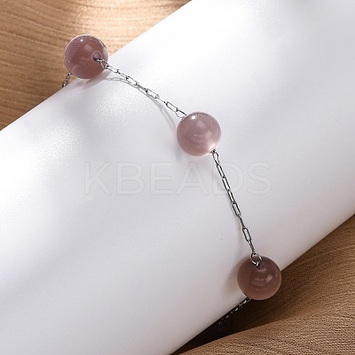 304 Stainless Steel Cable Chain Bracelets BJEW-C094-01P-01-1