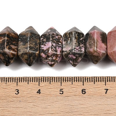 Natural Rhodonite Double Terminated Point Beads Strands G-T142-95-1