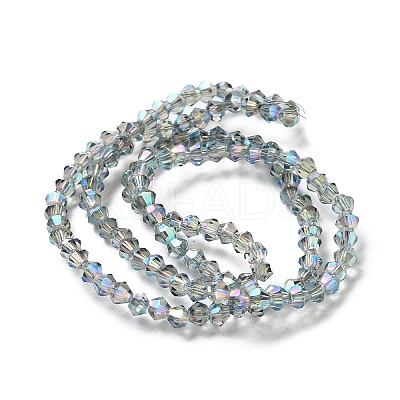 1 Strand Faceted Bicone Full Plated Glass Beads Strands X-EGLA-J026-3mm-F10-1
